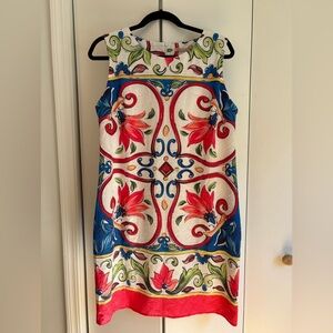 ESQUALO Red and Blue Sheath Dress  Size US 12/ EU 42